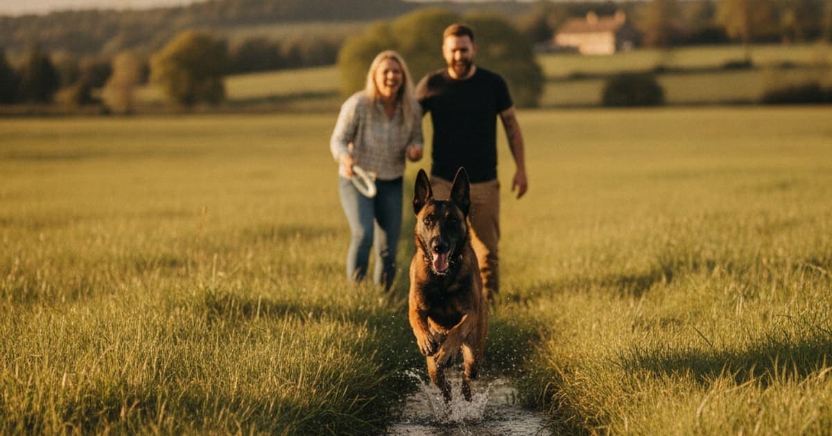 A dog being cared for at home, illustrating joint support for belgian malinois
