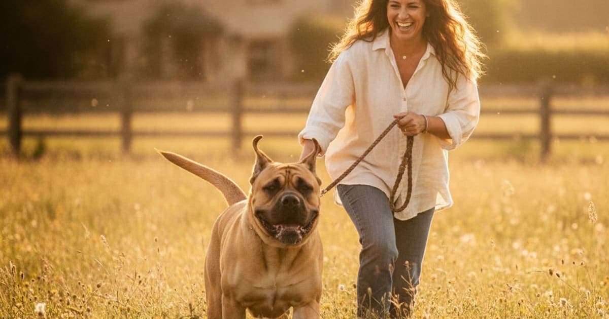 A dog being cared for at home, illustrating joint support for bullmastiffs: what actually helps
