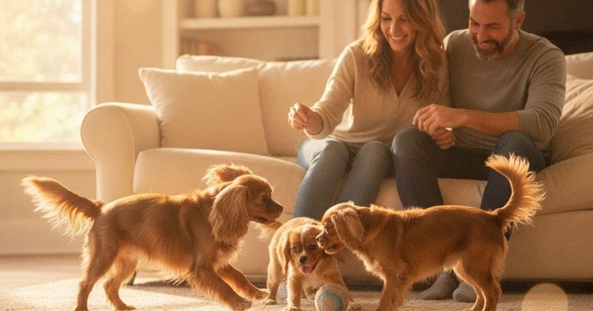 A dog being cared for at home, illustrating joint support for cavalier king charles spaniels: what helps