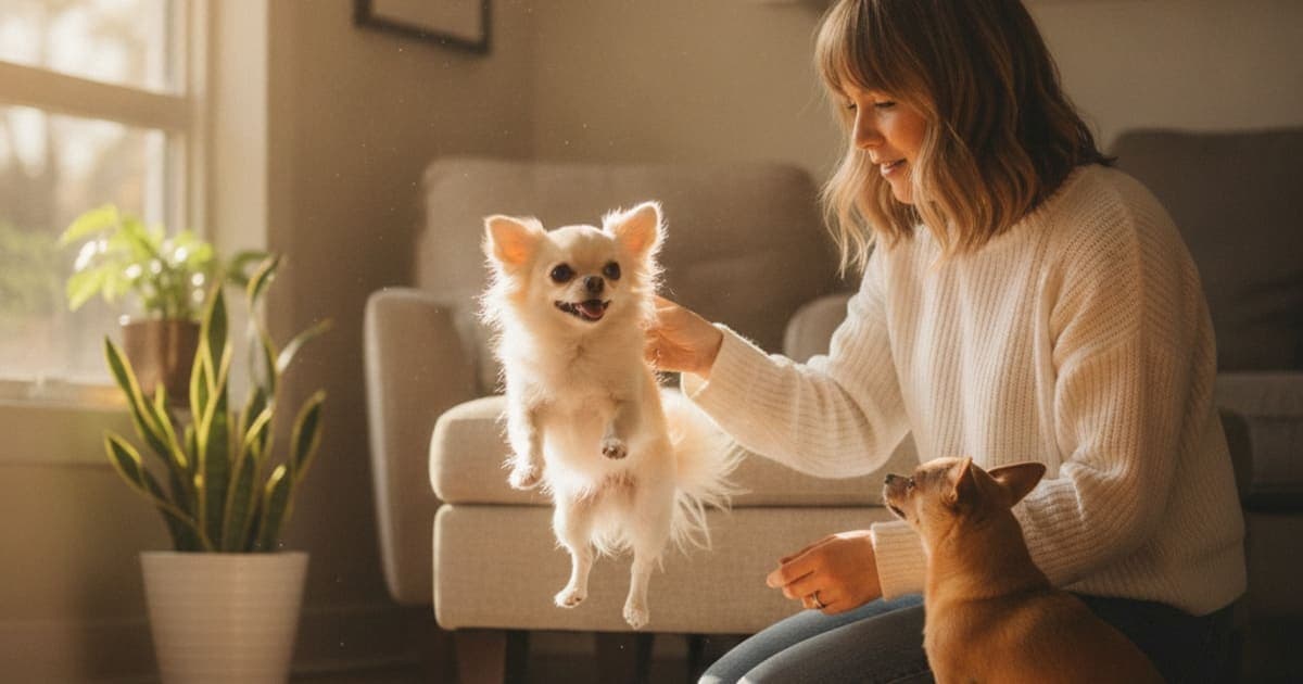 A dog being cared for at home, illustrating joint support for chihuahuas: what actually helps