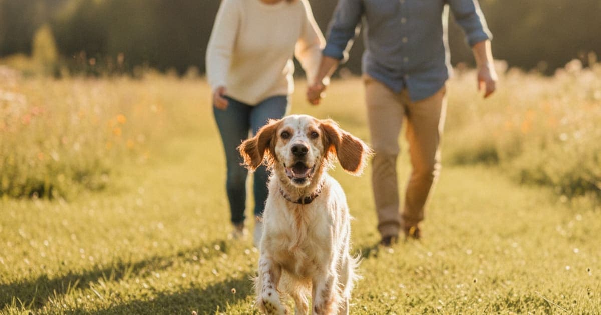 A dog being cared for at home, illustrating joint support for english setters
