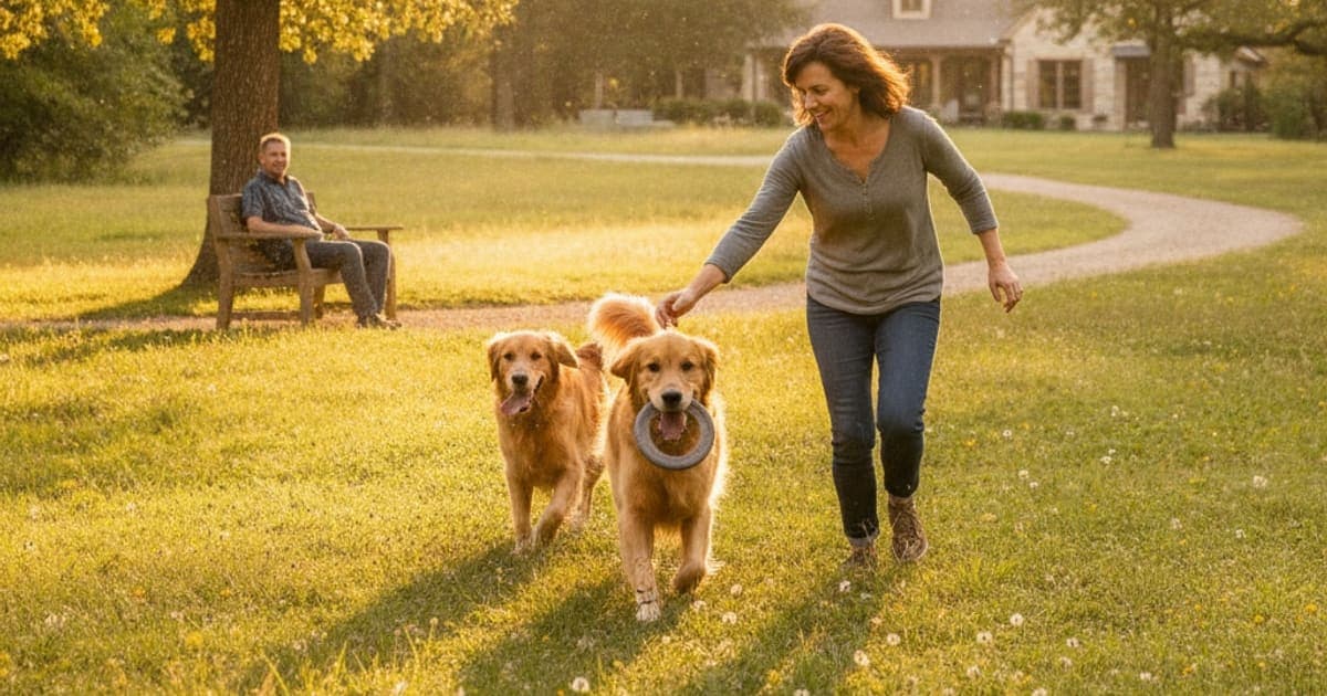 A dog being cared for at home, illustrating joint support for golden retrievers: what actually helps