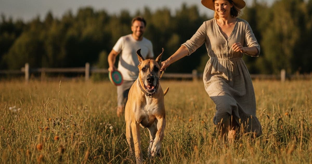 A dog being cared for at home, illustrating joint support for great danes: what actually helps