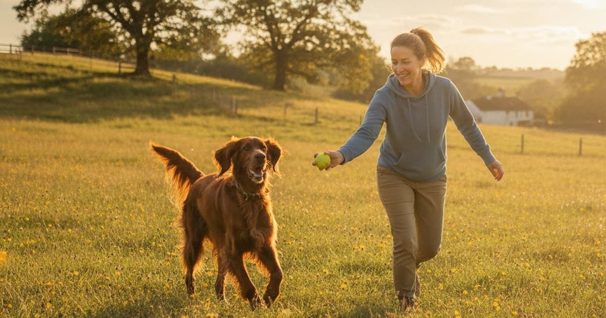 A dog being cared for at home, illustrating joint support for irish setters: what actually helps