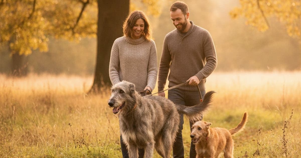 A dog being cared for at home, illustrating joint support for irish wolfhounds: what actually helps