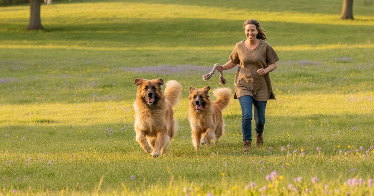A dog being cared for at home, illustrating joint support for leonbergers: what actually helps