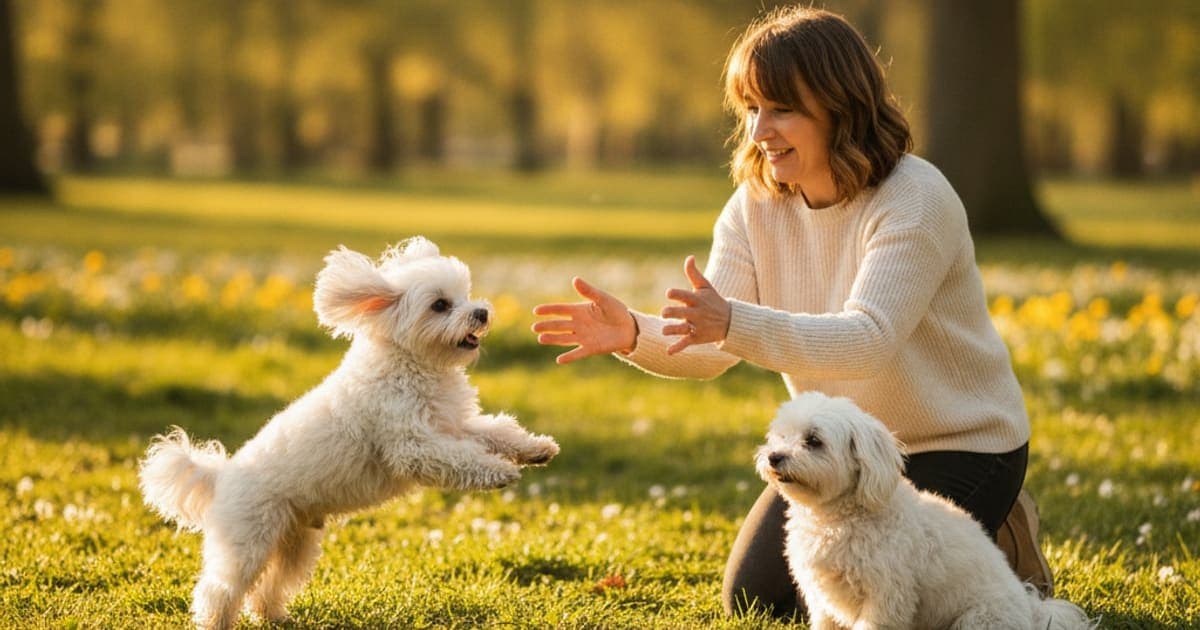 A dog being cared for at home, illustrating joint support for maltese: what actually helps