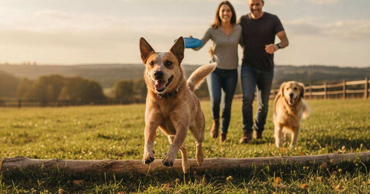 A dog being cared for at home, illustrating joint support for red heelers