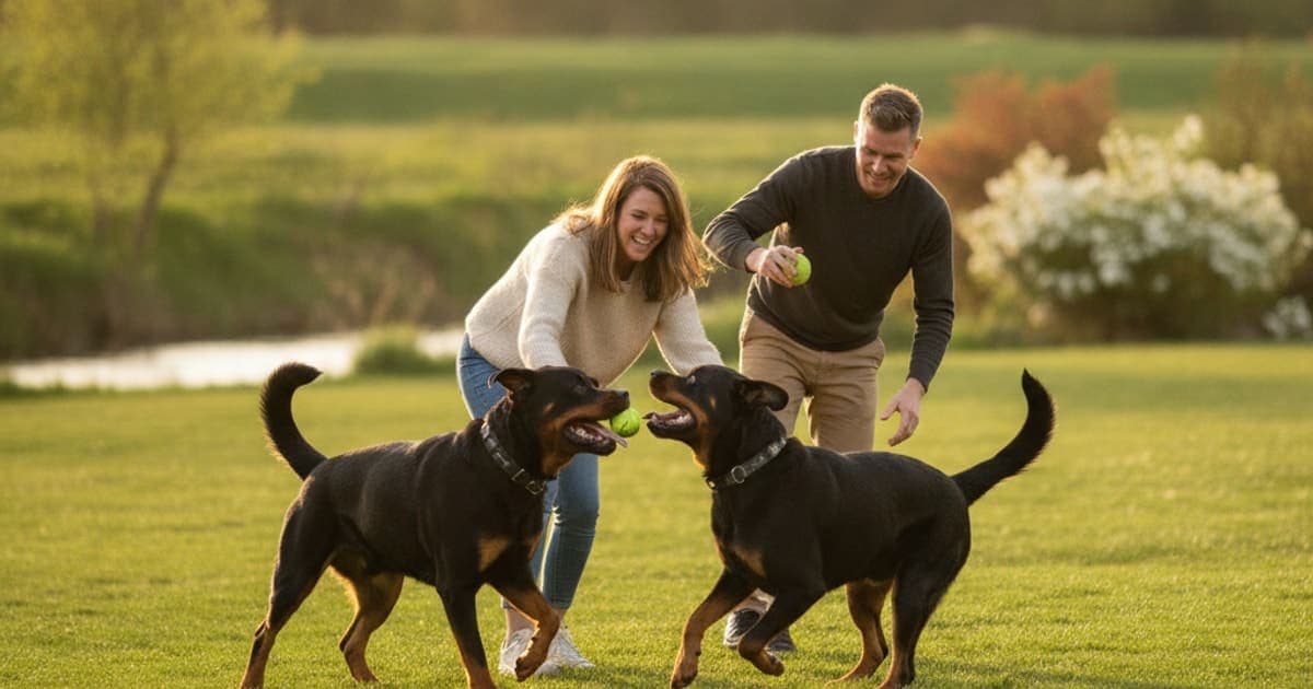 A dog being cared for at home, illustrating joint support for rottweilers: what actually helps