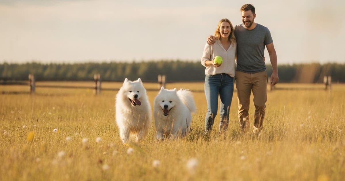 A dog being cared for at home, illustrating joint support for samoyeds: what actually helps