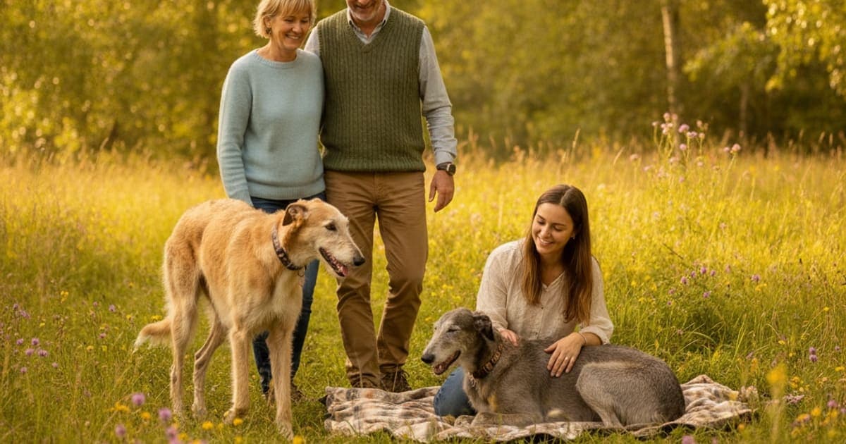 A dog being cared for at home, illustrating joint support for scottish deerhounds: what helps