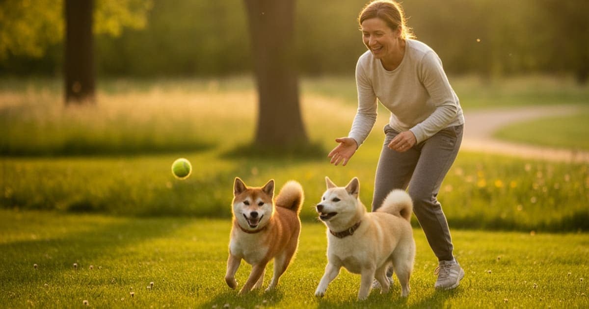A dog being cared for at home, illustrating joint support for shiba inus