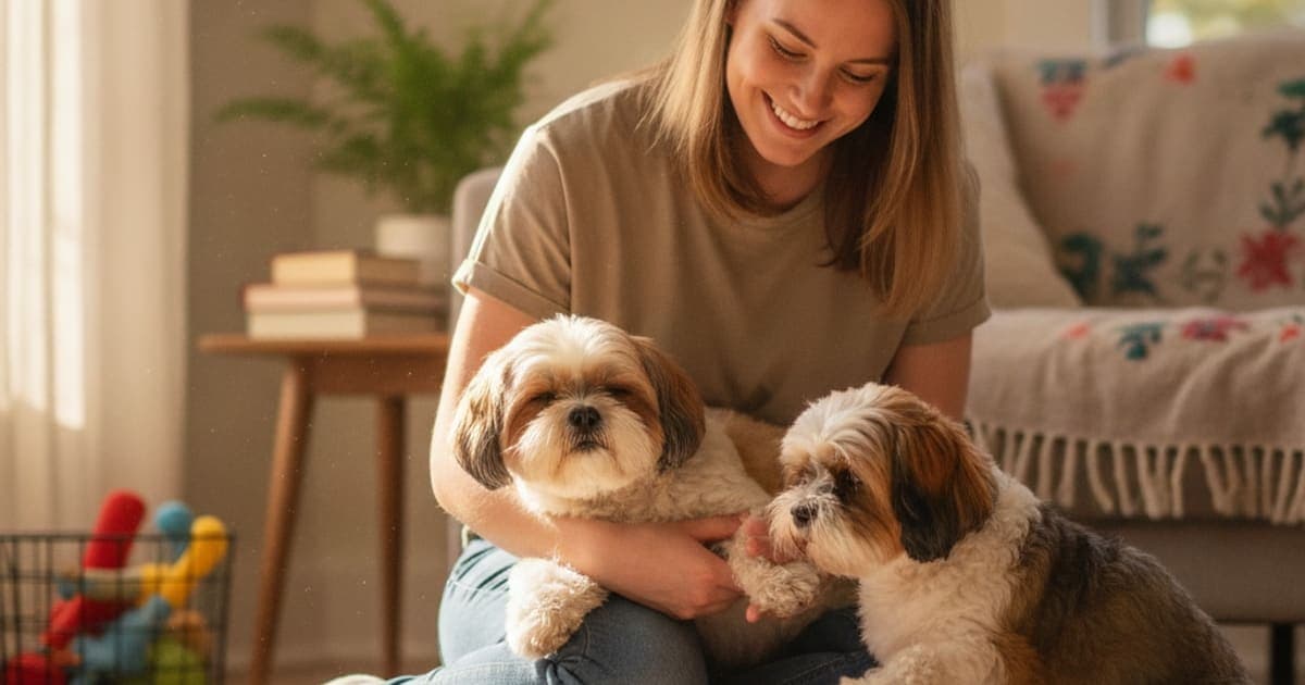 A dog being cared for at home, illustrating joint support for shih tzus: what actually helps