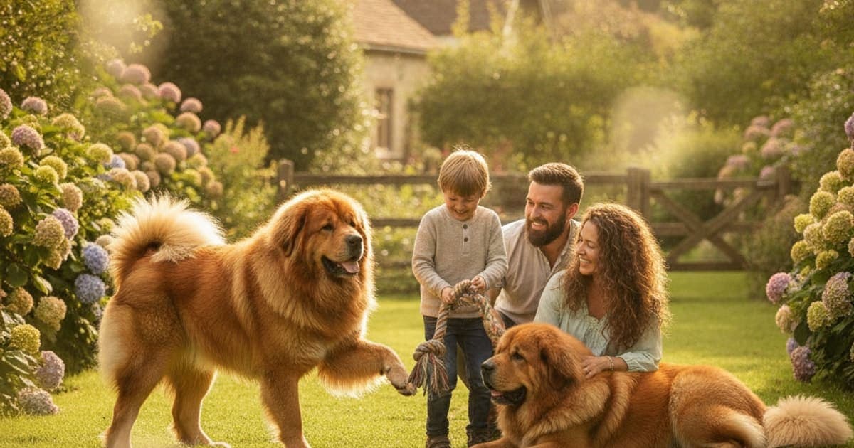 A dog being cared for at home, illustrating joint support for tibetan mastiffs: what actually helps