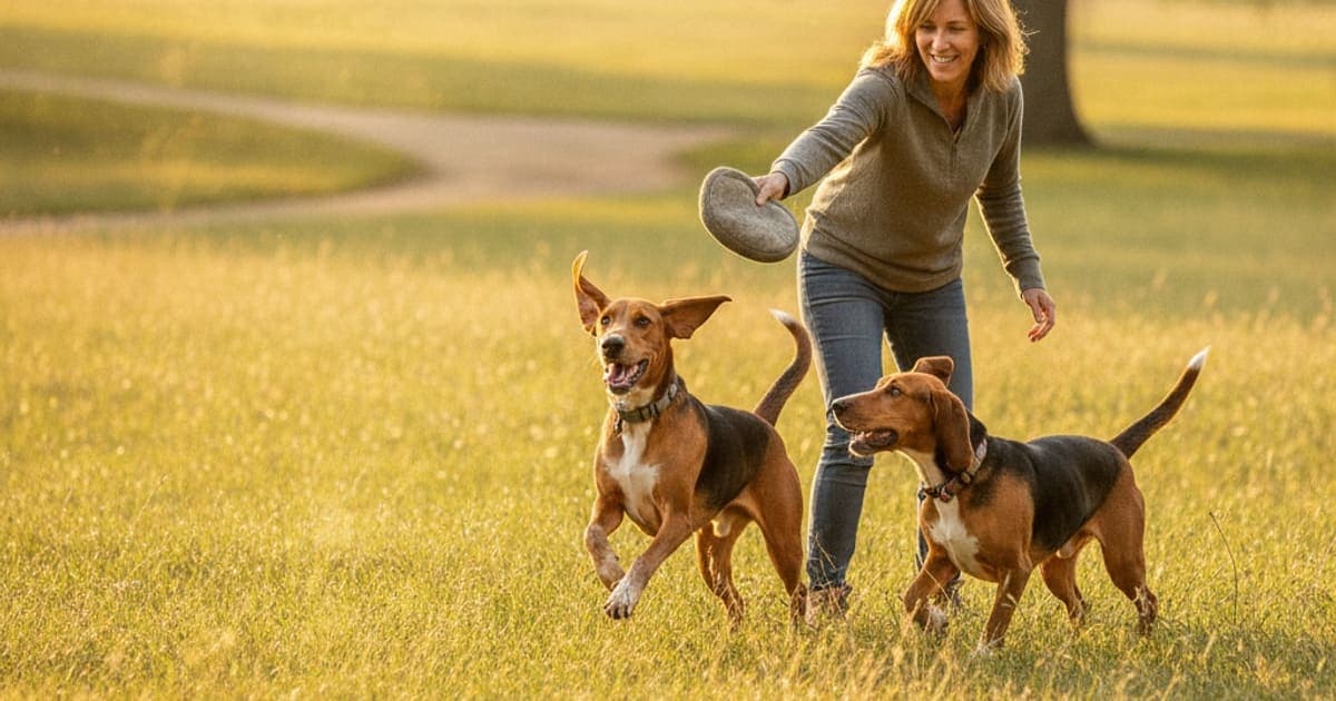 A dog being cared for at home, illustrating joint support for treeing walker coonhounds: what helps