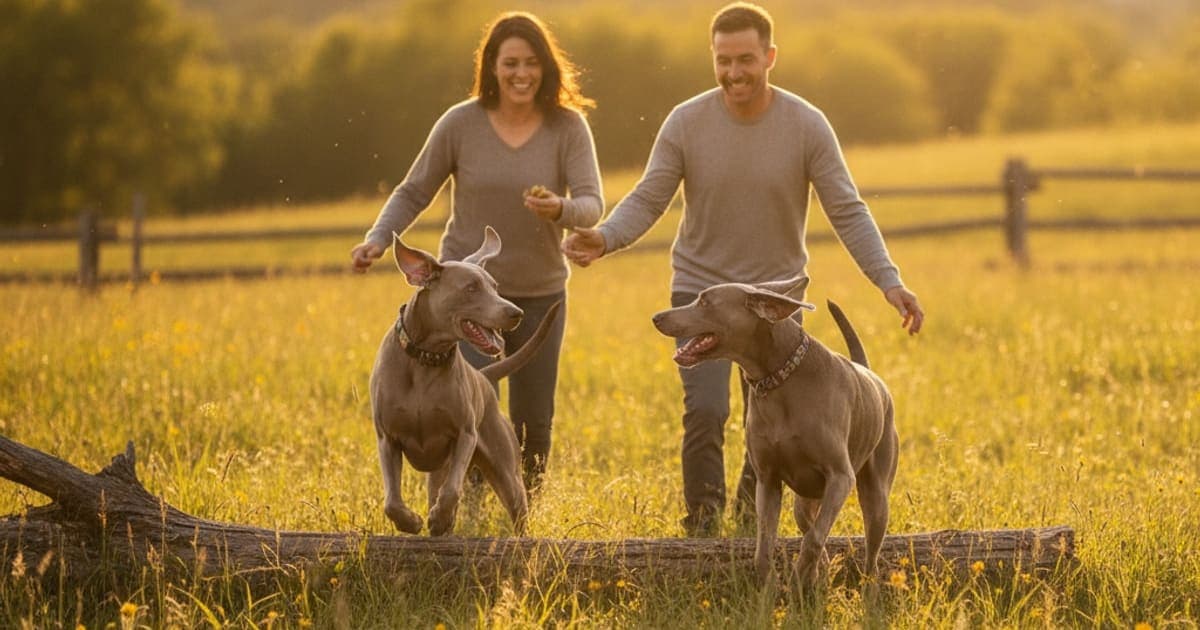 A dog being cared for at home, illustrating joint support for weimaraners: what actually helps