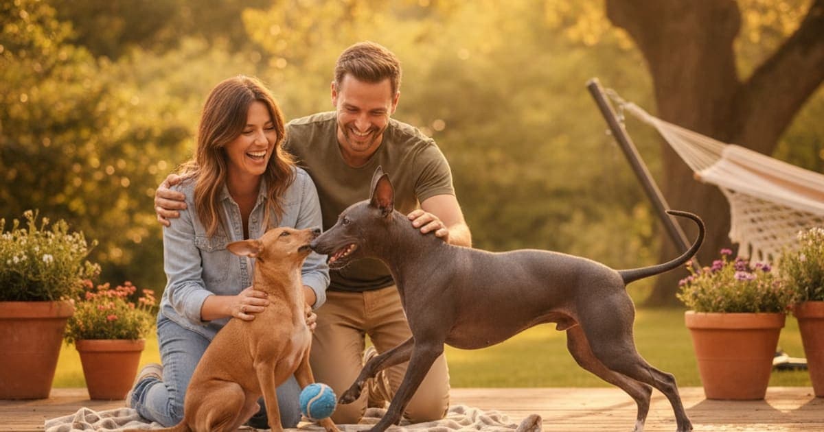 A dog being cared for at home, illustrating joint support for xoloitzcuintli: what actually helps