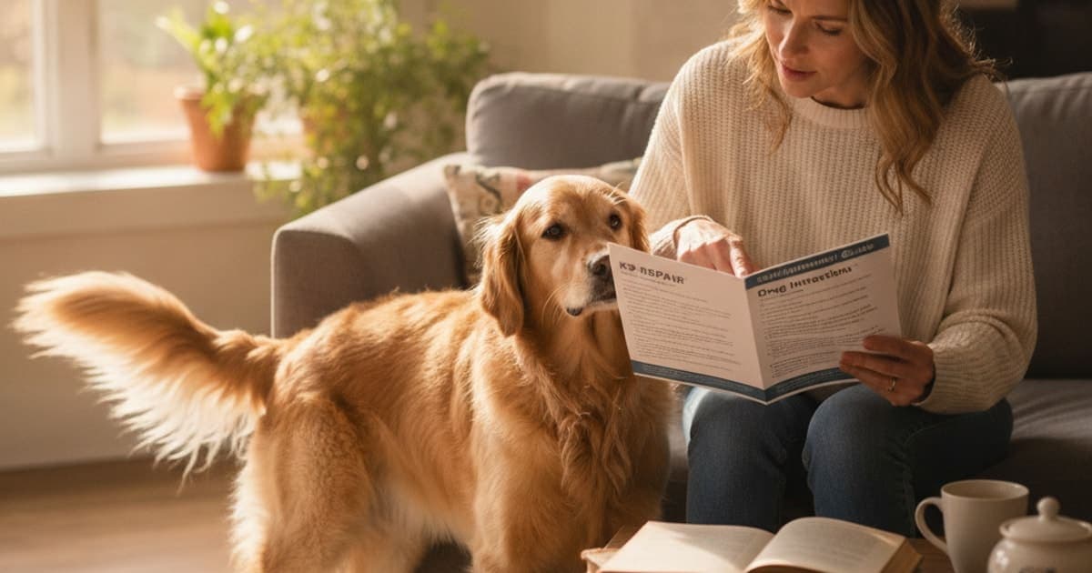 A dog being cared for at home, illustrating k9-repair and drug interactions: what owners should know