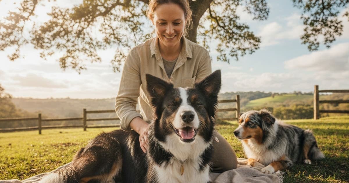A dog being cared for at home, illustrating k9-repair for herding dogs: what owners should know