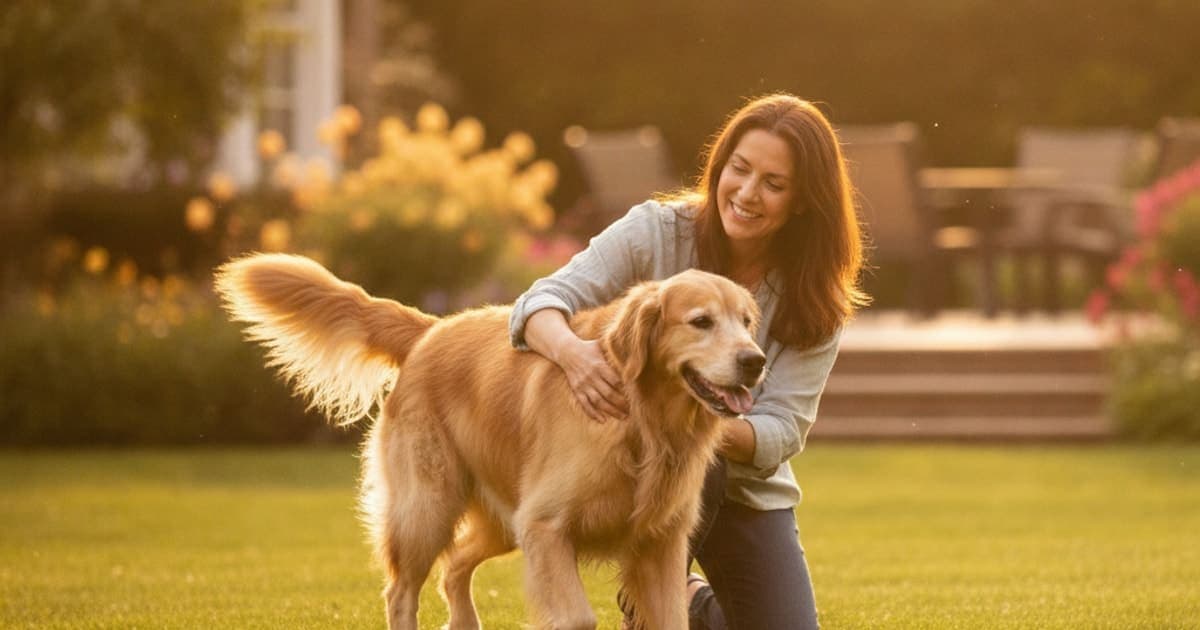 A dog being cared for at home, illustrating k9-repair for spondylosis in dogs: does it work