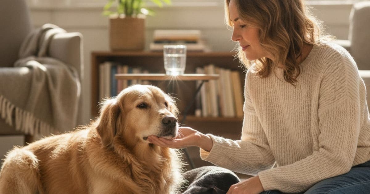 A dog being cared for at home, illustrating k9-repair and long term safety: what owners should know