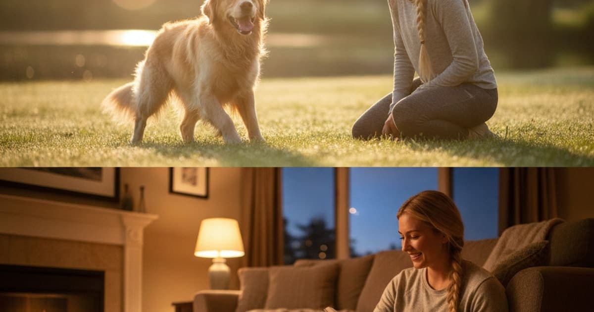A dog being cared for at home, illustrating k9-repair morning vs evening: which timing fits best