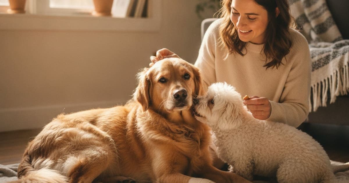 A dog being cared for at home, illustrating k9-repair and nursing dogs: what owners should know
