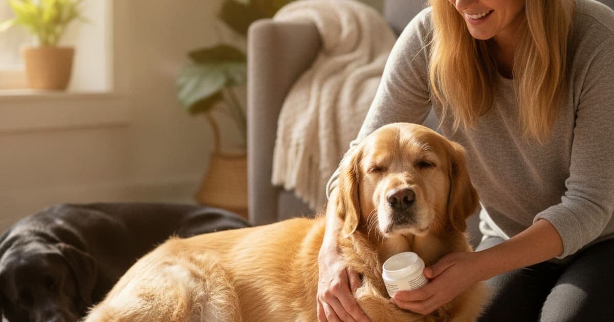 A dog being cared for at home, illustrating k9-repair and pregnant dogs: what owners need to know