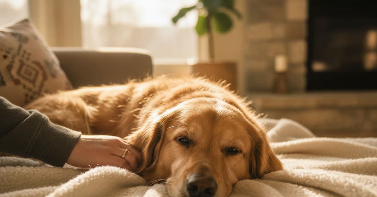 A dog being cared for at home, illustrating k9-repair safety with gabapentin: what owners should know