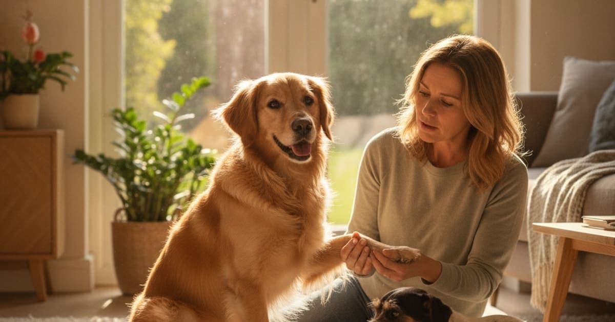 A dog being cared for at home, illustrating k9-repair side effects: what dog owners should know