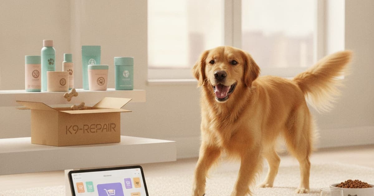 A dog being cared for at home, illustrating k9-repair subscription cost (2026)