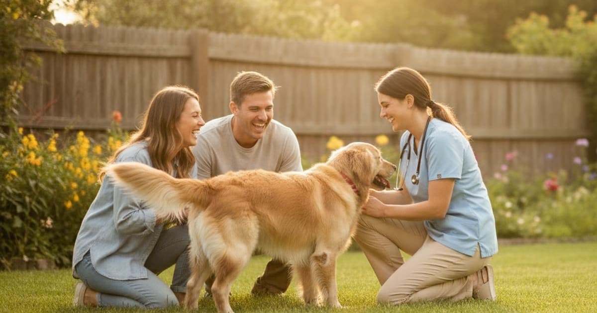 A dog being cared for at home, illustrating k9-repair and vet approval: what owners need to know