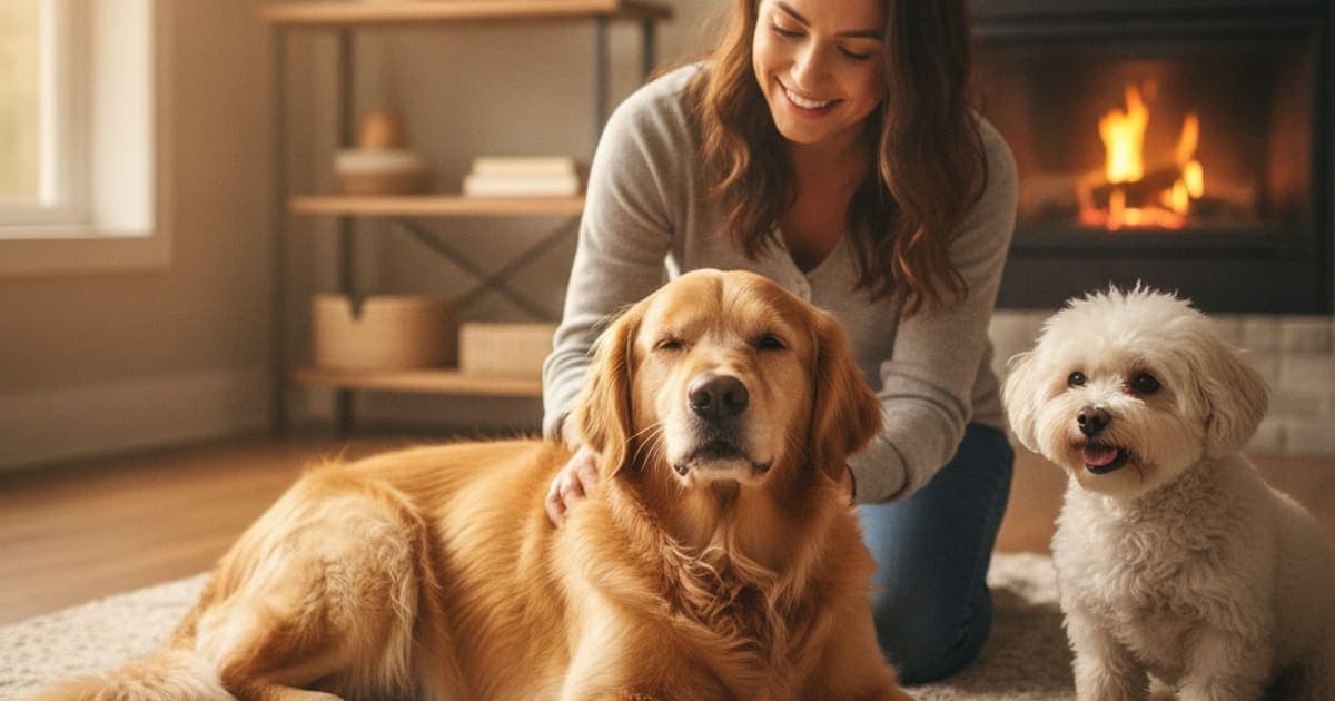 A dog being cared for at home, illustrating k9-repair vs chiropractic care: which works better