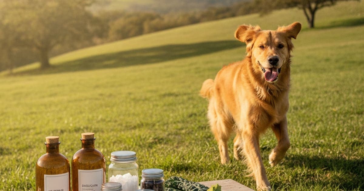 A dog being cared for at home, illustrating k9-repair vs dasuquin: which works better for dogs