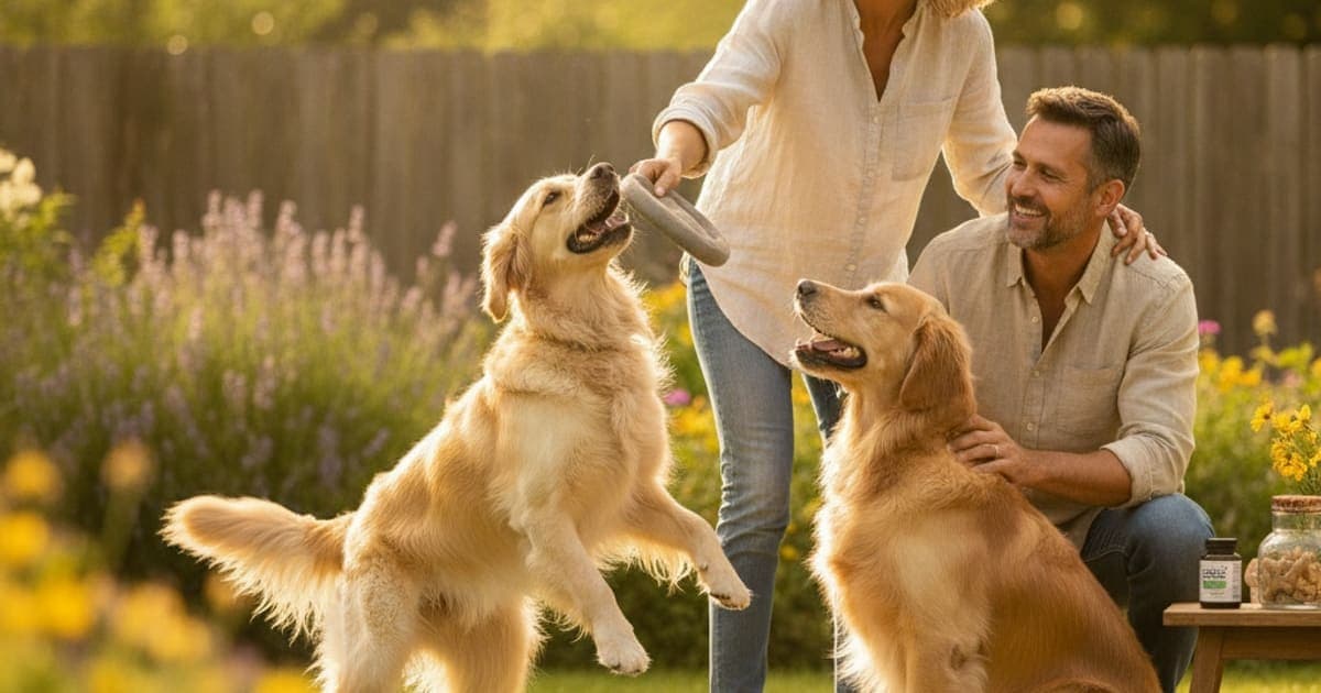 A dog being cared for at home, illustrating k9-repair vs fish oil: which works better for dogs
