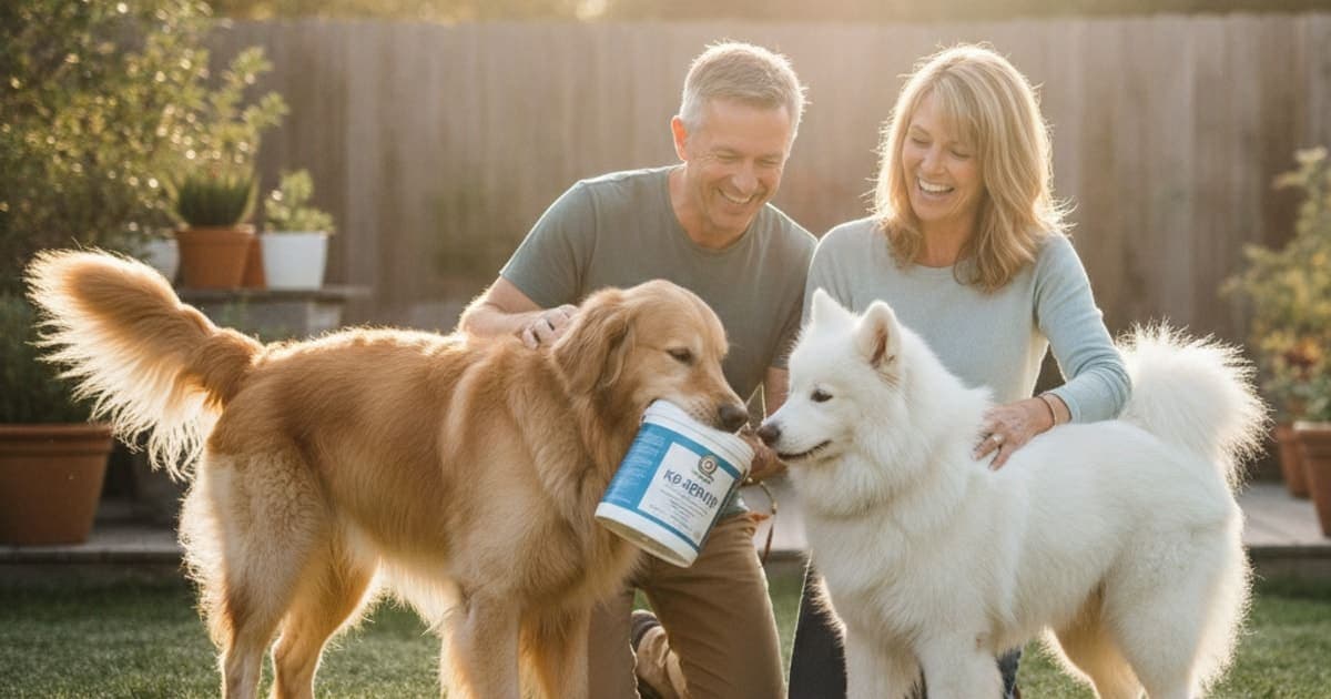 A dog being cared for at home, illustrating k9-repair vs turmeric: which works better for dogs