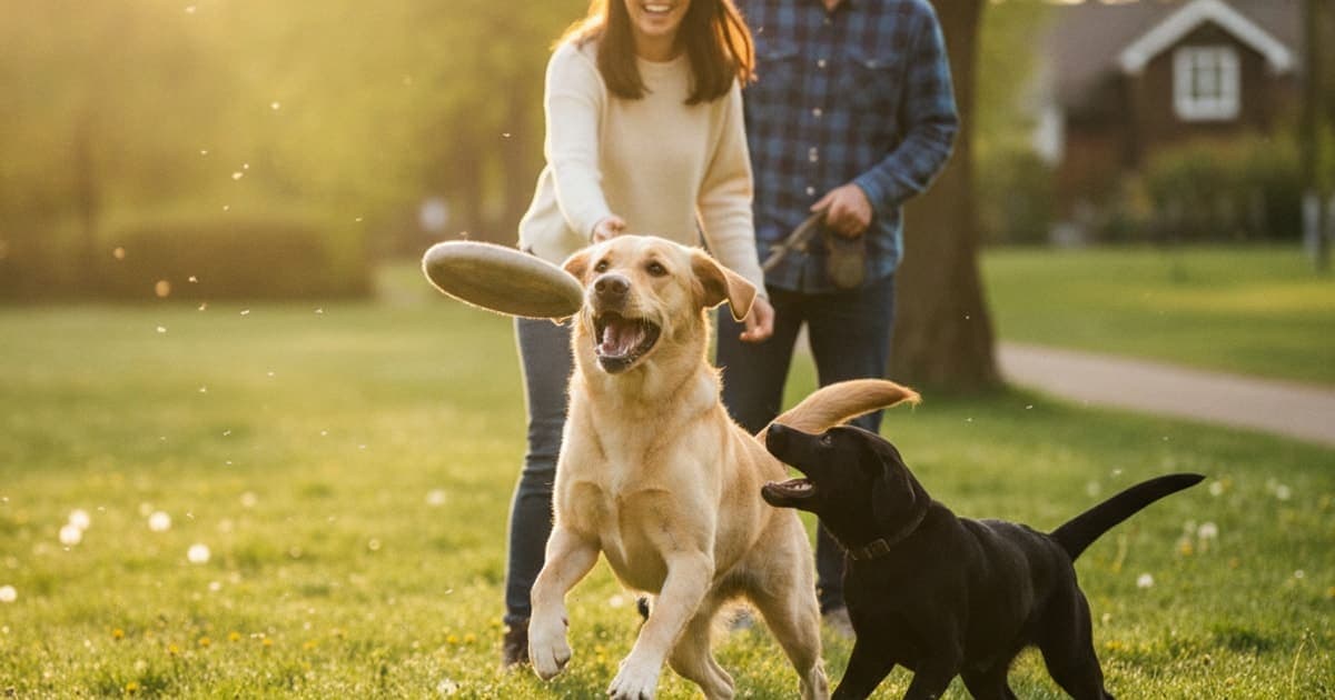 A dog being cared for at home, illustrating labrador supplements