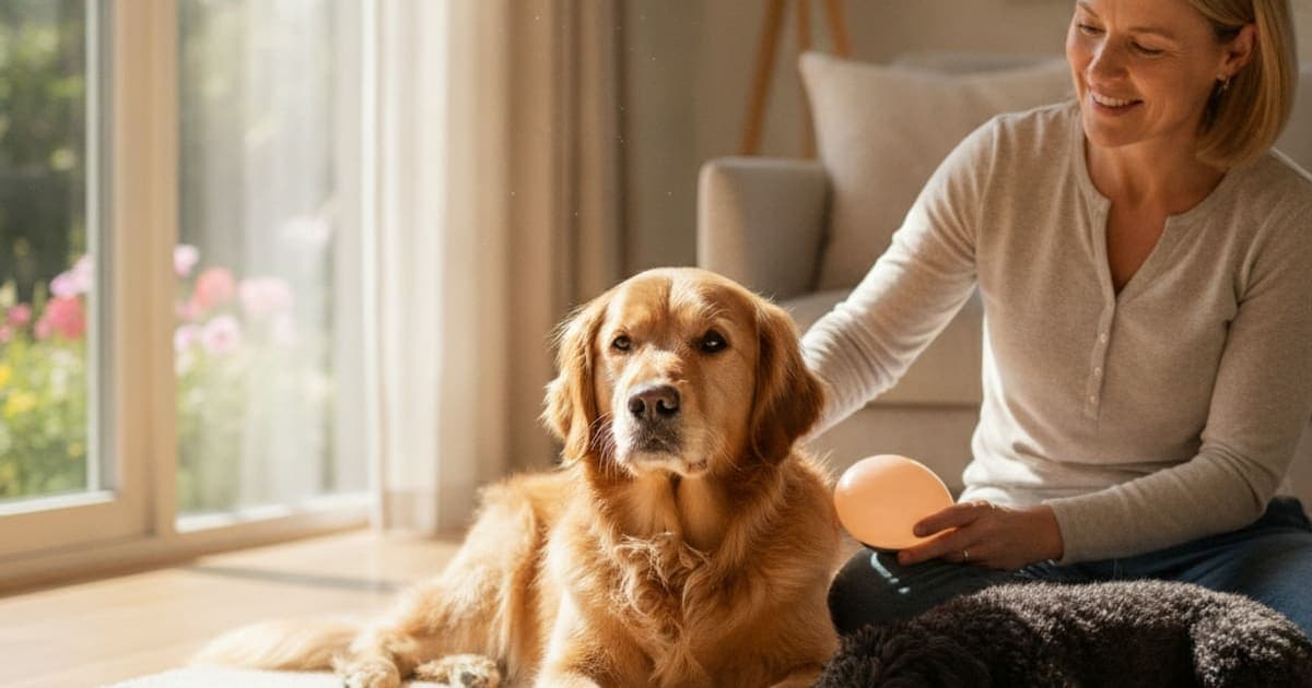 A dog being cared for at home, illustrating laser therapy alternatives for dogs: 2026 options