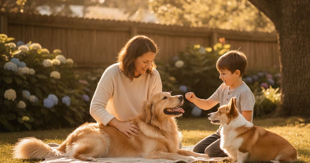 A dog being cared for at home, illustrating muscle atrophy in dogs: signs, causes and what helps