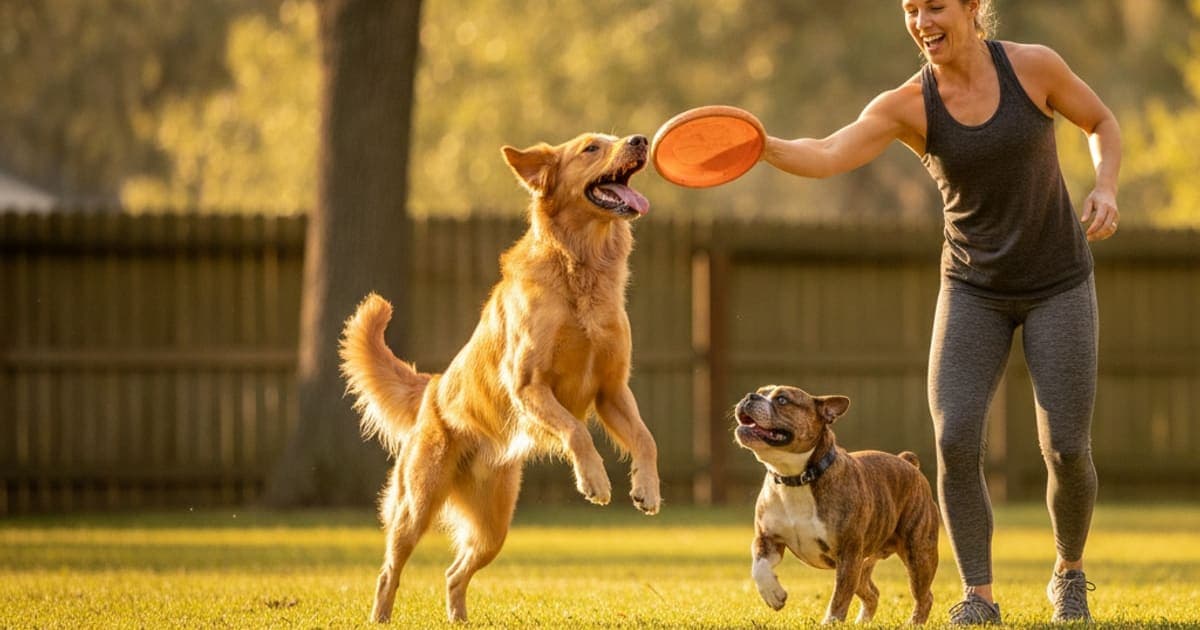 A dog being cared for at home, illustrating muscle building dog supplements