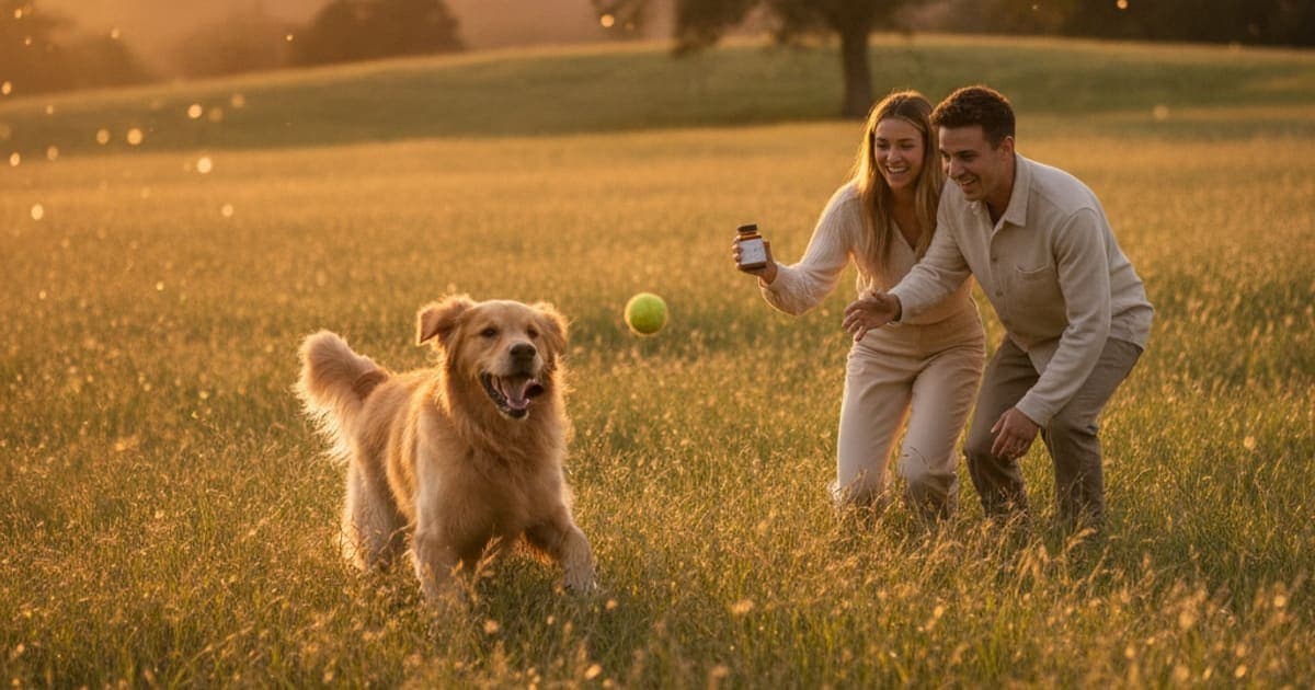 A dog being cared for at home, illustrating nasc approved dog supplements: what the seal means