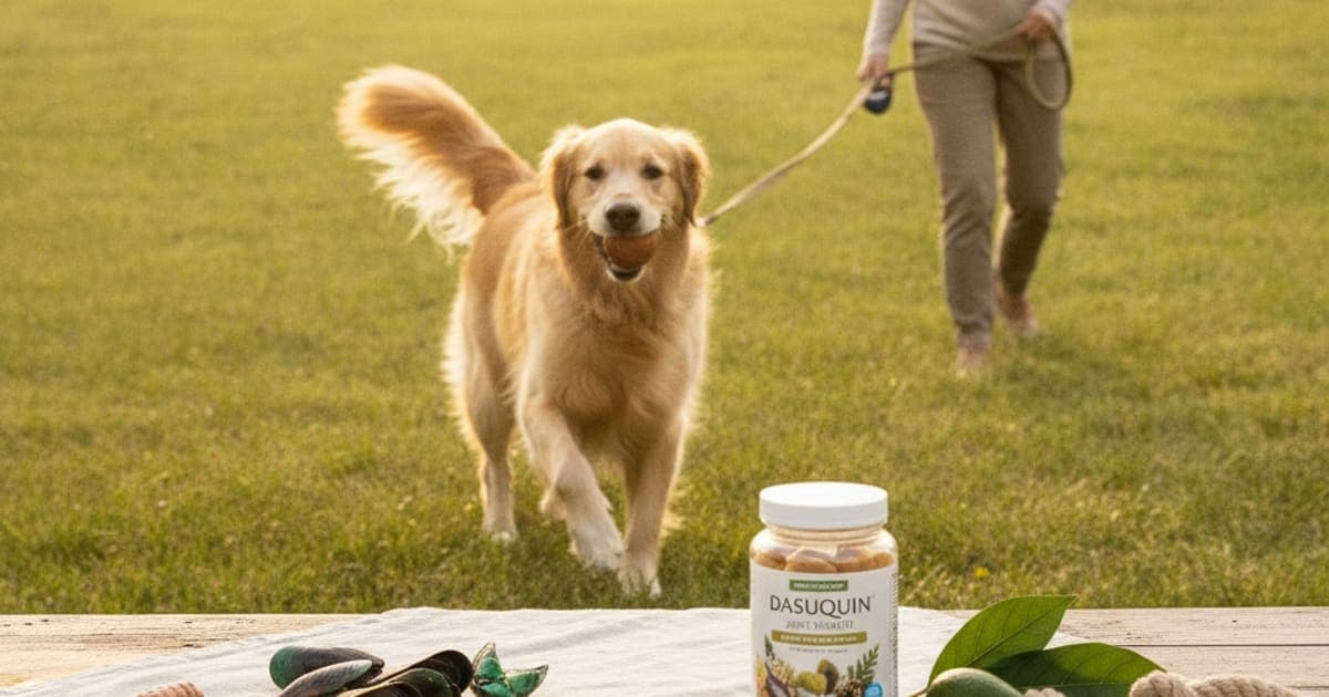 A dog being cared for at home, illustrating nutramax dasuquin for large dogs: what it supports