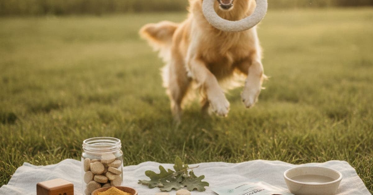 A dog being cared for at home, illustrating nutramax joint supplements for dogs