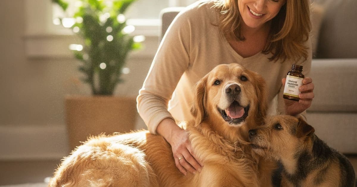A dog being cared for at home, illustrating pancreas supplements for dogs: what supports recovery
