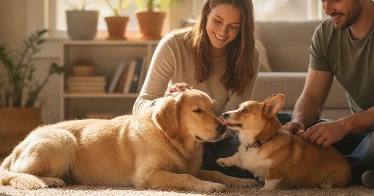 A dog being cared for at home, illustrating panosteitis in dogs: signs, causes and what helps