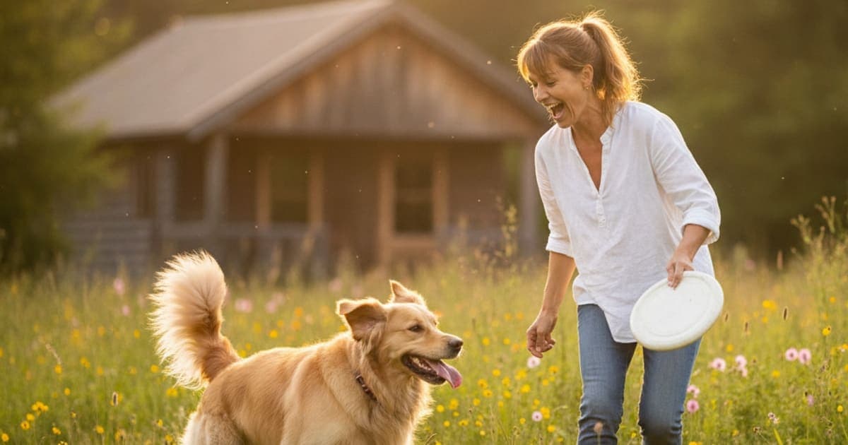 A dog being cared for at home, illustrating peptides for dogs dosage chart