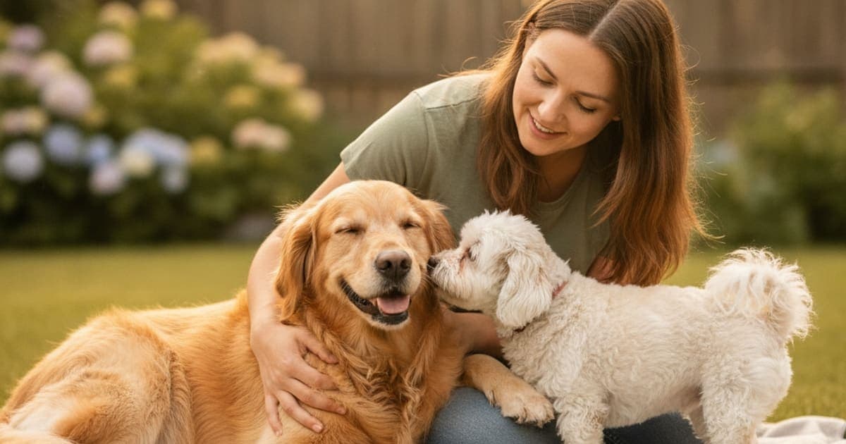 A dog being cared for at home, illustrating reduced stamina in dogs: signs, causes and what helps