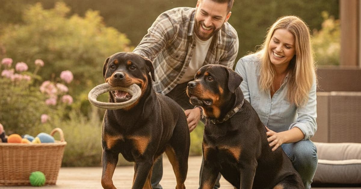A dog being cared for at home, illustrating why do rottweilers have hip problems? (genetics & growth)