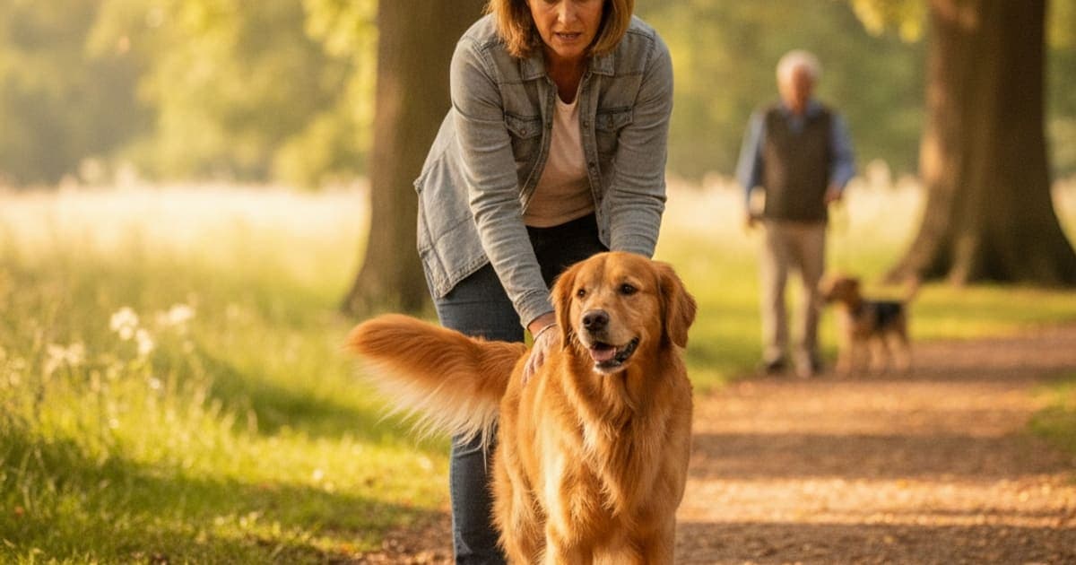 A dog being cared for at home, illustrating should i worry if my dog is head bobbing while walking