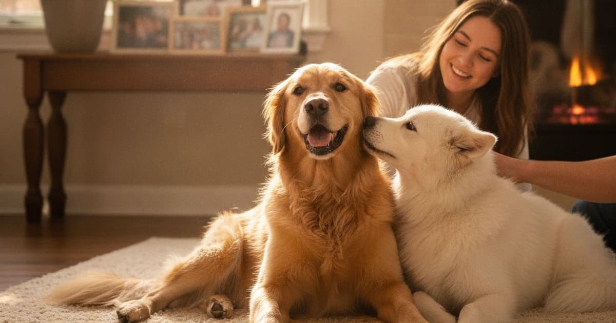 A dog being cared for at home, illustrating dog sitting with a leg out to the side: should you worry